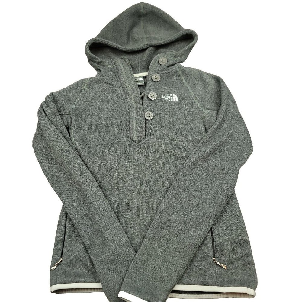 The North Face Womens XS Sweater Grey Crescent Sunshine Fleece Pullover Hoodie